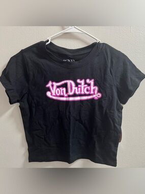 1 Von Dutch Black Tee with Pink Logo Accent & 1 VON DUTCH bodysuit